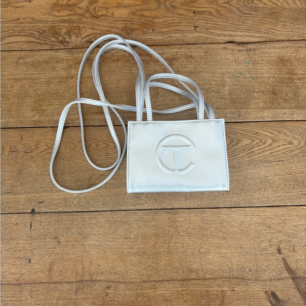 Telfar Metallic Silver Mini Bag